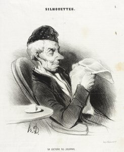 Lesing av avisen av Honoré Daumier