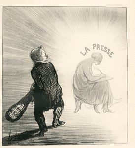 Le Charivari, satirisk i B&W av Honoré Daumier
