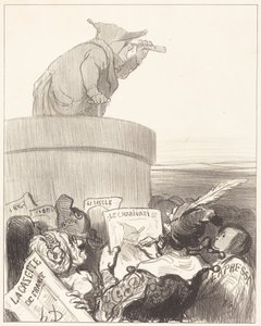 Le Constitutionnel betrakter den politiske horisonten av Honoré Daumier
