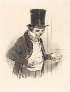 Portneren på besøksrunder... av Honoré Daumier