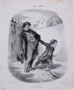 Les Papas- En modell sønn av Honoré Daumier