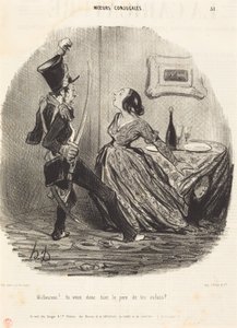 Ulykkelige! Vil du altså drepe faren til barna dine? av Honoré Daumier