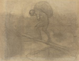 Mann som bærer en sekk av Honoré Daumier