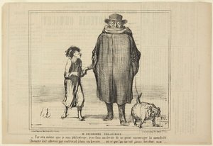 Herr Prudhomme, filantrop, nummer 291 fra serien Actualités i Le Charivari av Honoré Daumier