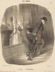 Å! Pappa... for en vakker kvinne! av Honoré Daumier