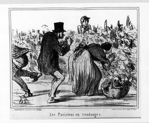 Parisiske skisser: Parisians in harvest - av Daumier, i "" Charivari"" fra 02/10/1857 av Honoré Daumier