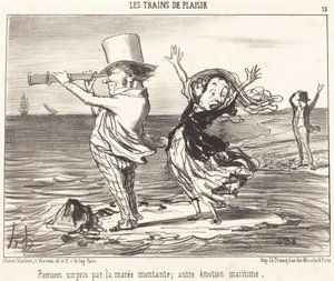 Parisere overrasket av tidevannet... av Honoré Daumier