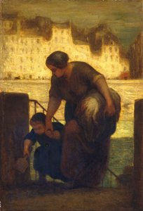 The Laundress, ca. 1863 (olje på tre) av Honoré Daumier