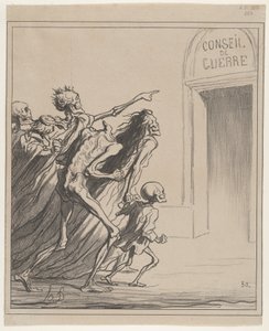 Vitnene - Krigsrådet av Honoré Daumier