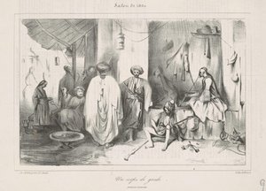 Et vakthus malt av Decamps av Honoré Daumier