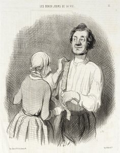En dag med fest og bukseseler. av Honoré Daumier