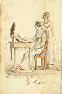 Toalett, fra "Almanach des Modes"