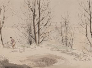 Carshalton Quarry, 1907 (kritt og wc på papir)