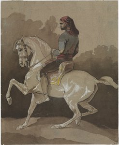 Araber til hest av Emile Jean Horace Vernet