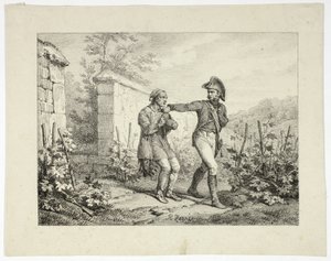 Arrestasjon av en krypskytter av Emile Jean Horace Vernet