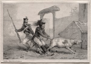 Marauders, hold fast av Emile Jean Horace Vernet