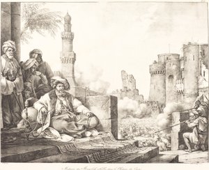 Massakren av Mameluke-opprørerne i Kairo-slottet av Emile Jean Horace Vernet