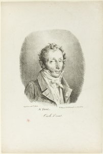 Portrett av Carle Vernet av Emile Jean Horace Vernet