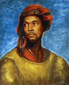 Portrett av en maur med rød turban av Emile Jean Horace Vernet