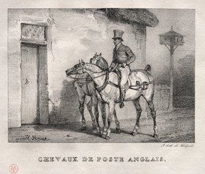 Posthester, 1823. av Emile Jean Horace Vernet