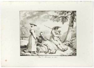 Auvergne-scenen i 1845 av Emile Jean Horace Vernet
