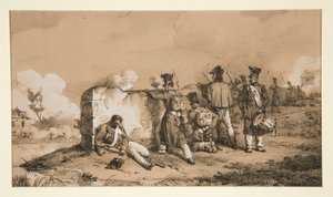 Soldater i trefninger av Emile Jean Horace Vernet