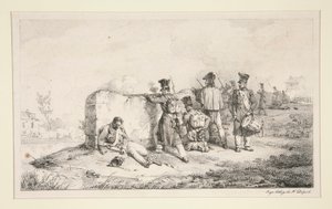 Soldater i trefninger av Emile Jean Horace Vernet