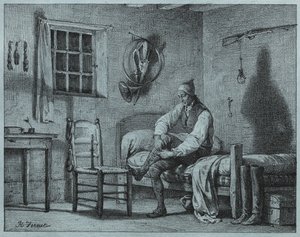 The Man-Servant of Limier Rising from Seng, ca. 1818. av Emile Jean Horace Vernet