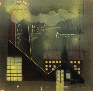 Industri om natten, ca. 1940. av Horatio C. Forjohn