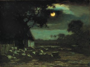Sauegård, Moonlight, 1906. av Horatio Walker