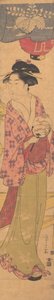 En jente med en fan, ca. 1780. av Hosoda Eishi