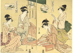 Spirit Summoner, Wild Geese Returning Home Maboroshi, Rakugan right and A Thin Veil..., 1797-99.