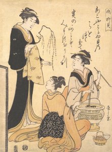 Willow Shell Yanagi-kai, fra et sett med skjønnhetstrykk uten tittel med temaet S..., ca. 1791. av Hosoda Eishi