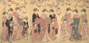 Yoshiwara-paraden om høsten, ca. 1793. av Hosoda Eishi