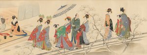 Three Gods of Fortune Besøk Yoshiwara..., tidlig på 1800-tallet. av Hosoda Eishi