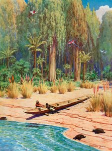 Illustrasjon for Robinson Crusoe av Howard Davie