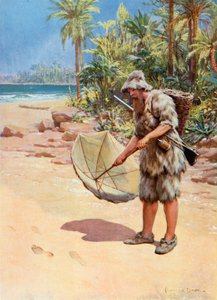 Illustrasjon for Robinson Crusoe av Howard Davie