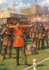 "Robin Hood at the May-Day Revels" (farge litho) av Howard Davie