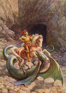 St George and the Dragon (farge litho) av Howard Davie