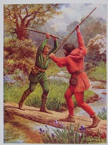 The Fight between Robin Hood and Little John, illustration from 