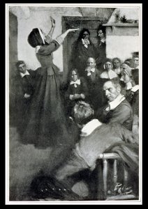 Anne Hutchinson Preaching in her House in Boston, 1637, illustrasjon fra 