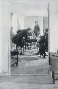 I Old Raleigh Tavern, illustrasjon fra "At Home in Virginia" av Woodrow Wilson, pub. i Harper