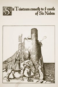 Sir Tristram kommer til slottet Sir Nabon, illustrasjon fra 