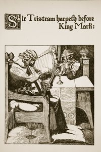 Sir Tristram harpet foran kong Mark, illustrasjon fra 