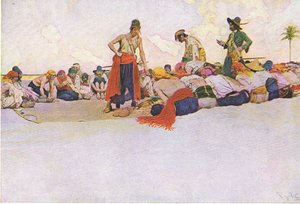 Så skatten ble delt, fra Howard Pyles Book of Pirates utgitt av Harper & Bros, 1921 av Howard Pyle