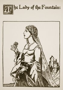 The Lady of the Fountain, illustrasjon fra The Story of Sir Launcelot and his Companions, 1907 av Howard Pyle