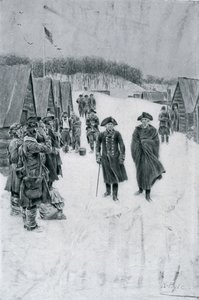 Washington og Steuben ved Valley Forge, illustrasjon fra 