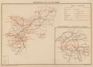 Pilegrimsreiser på Ile de France; Pilegrimsreiser til bispedømmet Paris (fargelitografi)