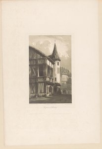 Utsikt over et hus med et tårn i Nürnberg Vue-pris i Nürnberg (tittel på objekt) Fragmenter av landskap (serietittel) Fragments de paysages (serietittel)