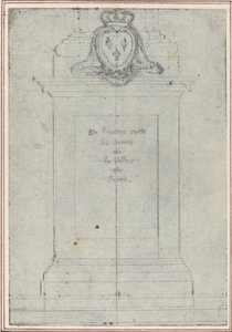 En sokkel overbygd av armene til kongen av Frankrike av Hubert Francois Gravelot